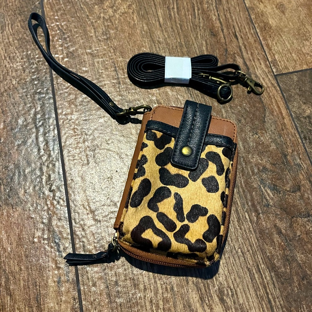 The Sak Leather and Calf Hair Smart Phone Wristlet